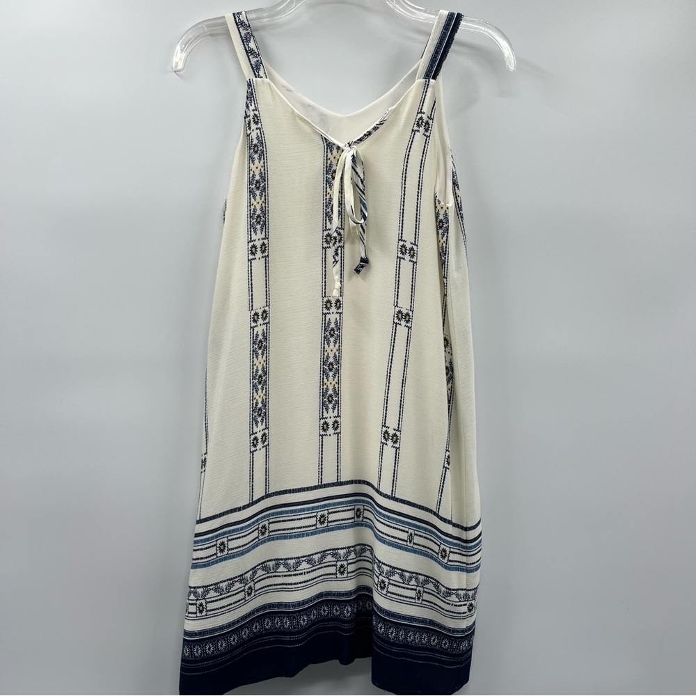 Boho Sleeveless Dress with Navy Accents